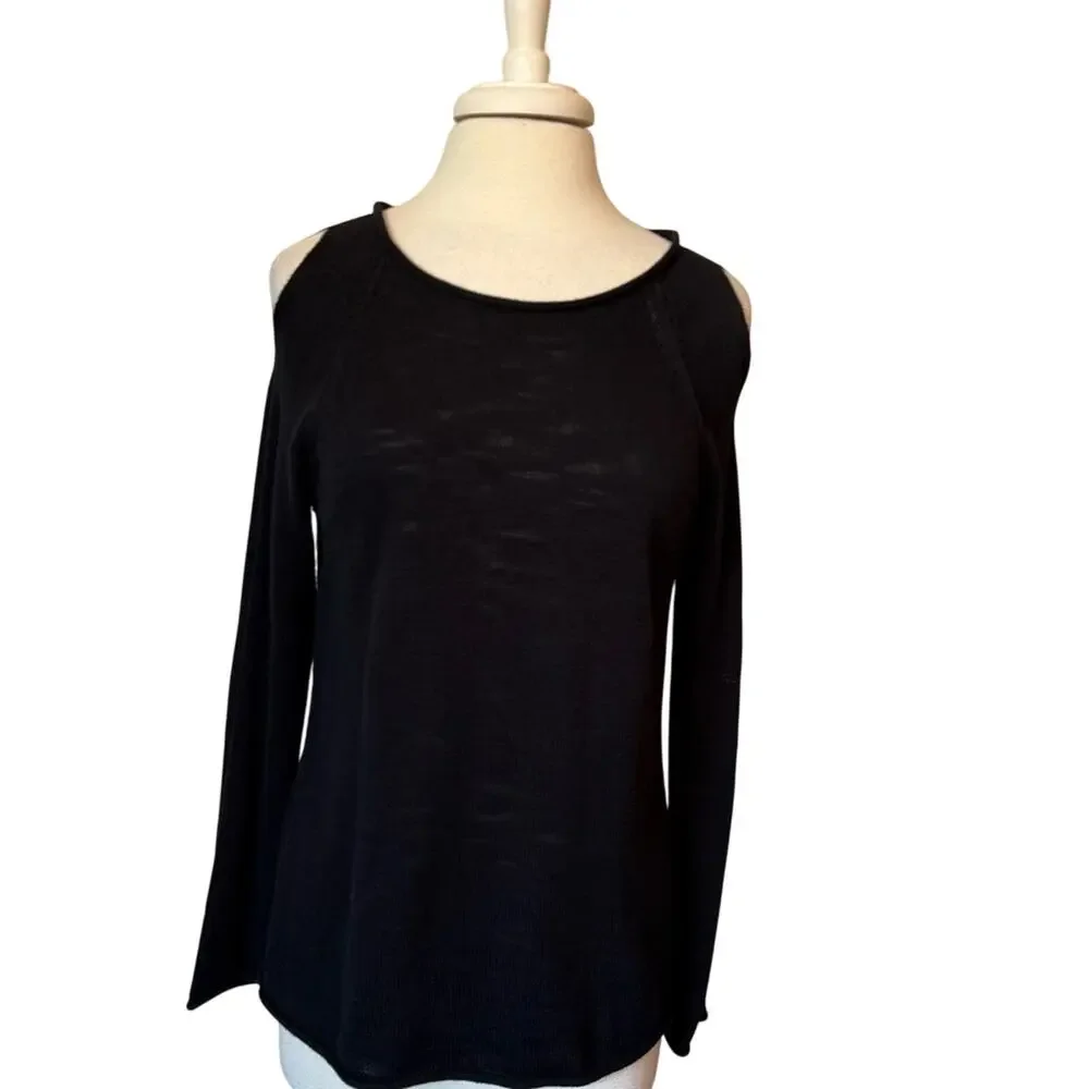 Caslon Womens XS Whimsigoth Cut‎ Out Long Sleeve Knit Sweater Grunge Sexy